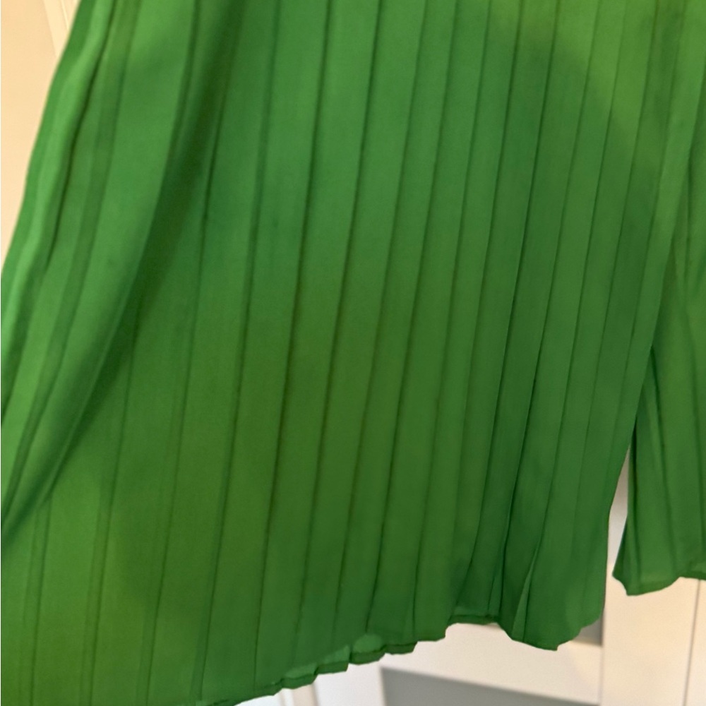 Elegant Green Pleated Wide legs- Never Worn - Picture 8 of 9